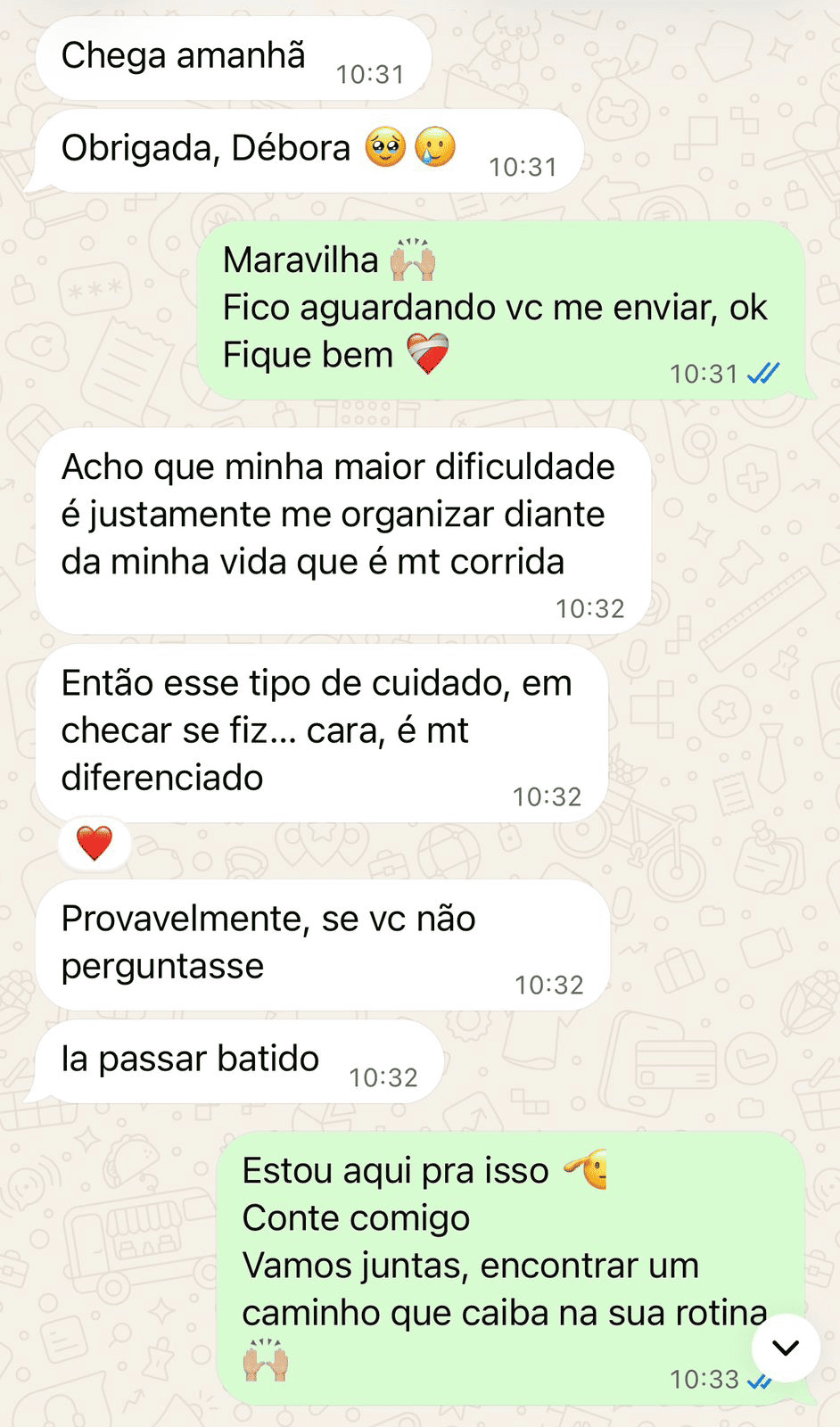 Depoimento de paciente agradecendo o atendimento